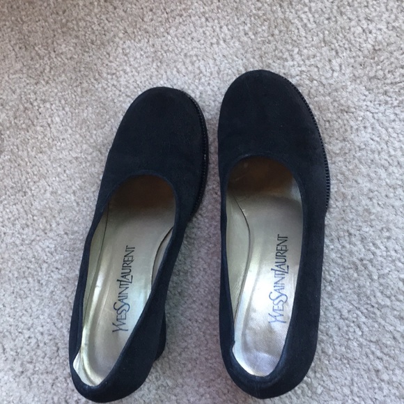 Saint Laurent suede block heel sz 7 - Picture 2 of 8